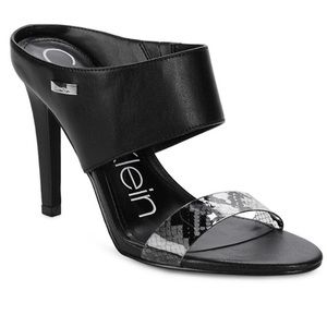Calvin Klein Shayna Heel Sandals 7 Snake Print